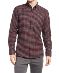 Nordstrom Trim Fit Long Sleeve Flannel Shirt In Navy