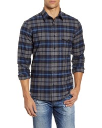 Nordstrom Men's Shop Trim Fit Plaid Flannel Button Up Shirt