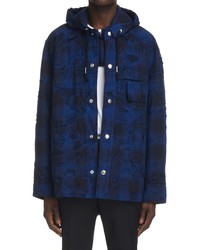 Givenchy Check Destroyed Cotton Flannel Overshirt In Blue At Nordstrom