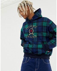 Tommy Jeans 60 Limited Capsule Hoodie With Large Crest Logo In Tartan