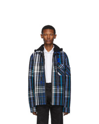 Off-White Blue And Black Padded Hoodie Shirt