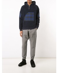 Mostly Heard Rarely Seen Plaid Zipped Neck Hoodie
