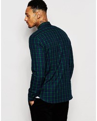 Asos Brand Shirt In Long Sleeve With Plaid Check