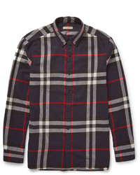Burberry Brit Slim Fit Checked Cotton Flannel Shirt