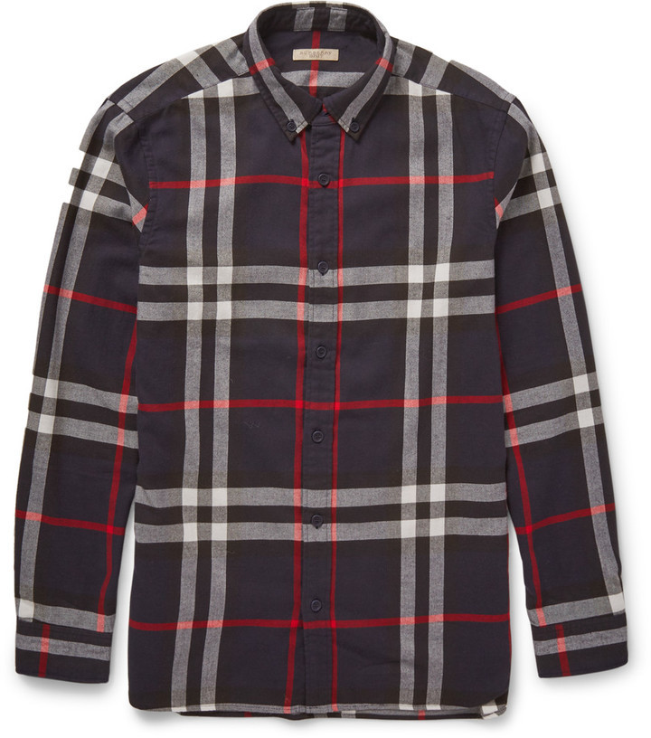 Burberry Brit Slim Fit Checked Cotton 