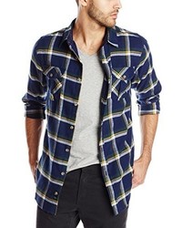 Burnside Fashion Flannel Plaid Button Down Long Sleeve Shirt