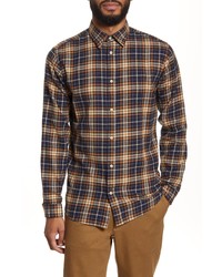 Selected Homme Jaxx Regular Fit Plaid Button Up Organic Cotton Flannel Shirt