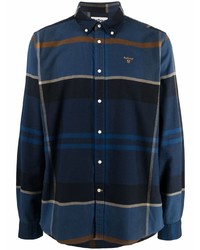 Barbour Logo Embroidered Striped Shirt