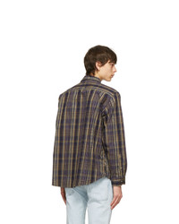 Levis Made and Crafted Navy And Brown Checkered New Standard Shirt