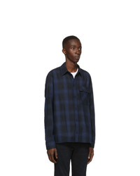 Nudie Jeans Navy Shadow Check Sten Shirt