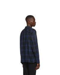Nudie Jeans Navy Shadow Check Sten Shirt