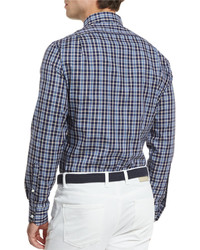 Peter Millar Newport Plaid Long Sleeve Sport Shirt