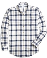 Brooks Brothers Non Iron Milano Fit Blanket Plaid Sport Shirt