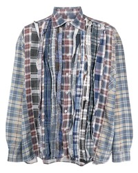 Needles Panelled Plaid Pattern Cotton Shirt
