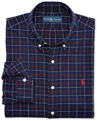 Polo Ralph Lauren Shirt Long Sleeve Classic Fit Plaid Brushed Oxford Shirt