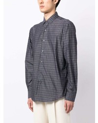 Lanvin Spread Collar Plaid Cotton Shirt
