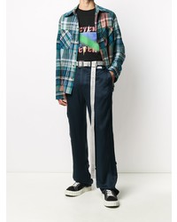 Off-White Stencil Arrows Print Plaid Shirt