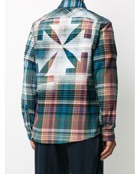 Off-White Stencil Arrows Print Plaid Shirt