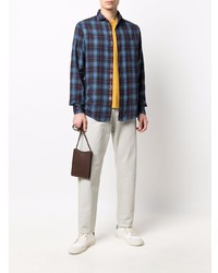 Deperlu Tartan Print Cotton Shirt