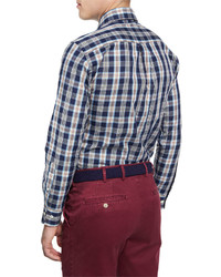 Peter Millar Teton Plaid Long Sleeve Sport Shirt