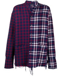 Greg Lauren X Paul & Shark Two Tone Hybrid Check Shirt