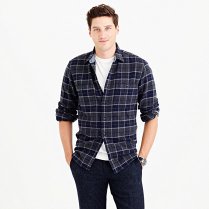 J.Crew Wallace Barnes Heavyweight Flannel In Lenox Plaid 98 J