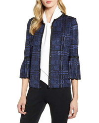 Ming Wang Med Houndstooth Plaid Jacket