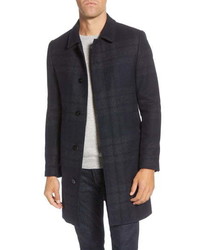 Ted Baker London Dudno Oversize Check Wool Cotton Blend Coat