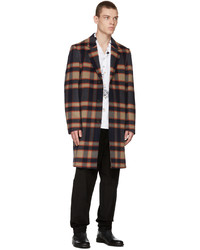 Ps By Paul Smith Navy Red Check Coat