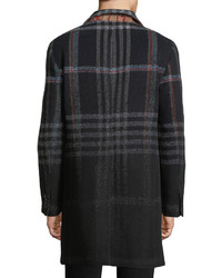 Etro Plaid Wool Blend Single Breasted Coat