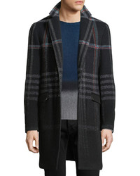 Etro Plaid Wool Blend Single Breasted Coat