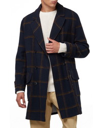 WAX LONDON Ros Plaid Wool Blend Double Breasted Overcoat