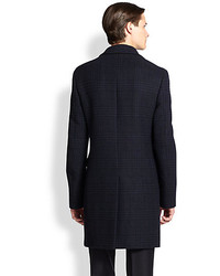 Salvatore Ferragamo Wool Plaid Overcoat