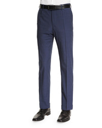 Benson Standard Fit Plaid Seersucker Trousers Navy