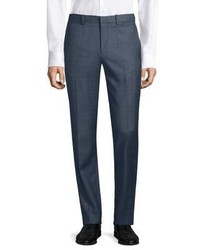 Theory Marlo Camley Slim Fit Checked Wool Pants