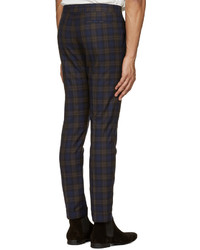 Paul Smith Navy Plaid Formal Trousers