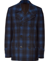 Paul Smith Ps By Blue And Black Plaid Coat