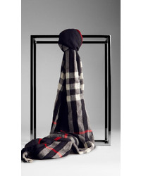 Burberry Check Wool Cashmere Crinkled Scarf