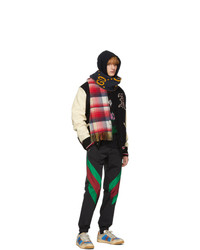 Gucci Navy And Red Gg Plaid Scarf