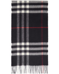Burberry Navy Classic Check Scarf