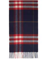 Burberry Navy Red Classic Cashmere Scarf