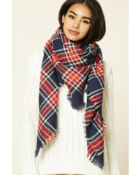 Forever 21 Plaid Frayed Scarf