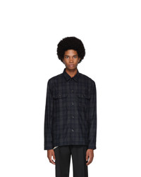 Norse Projects Navy Wool Check Kyle Jacket