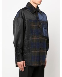 Feng Chen Wang Patchwork Plaid Patterned Shirt Jacket