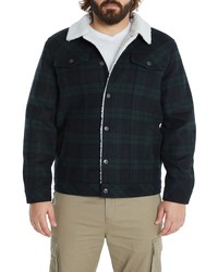Johnny Bigg Reid Check Trucker Jacket With High Pile