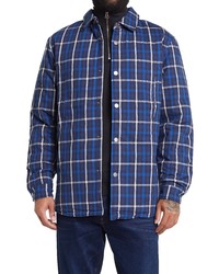 Slate & Stone Slate And Stone Quilted Plaid Print Snap Shacket