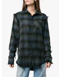 R 13 R13 Oversized Plaid Shirt