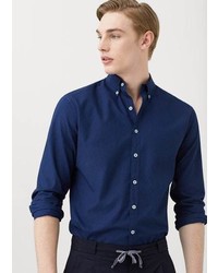 Mango Outlet Slim Fit Micro Check Shirt