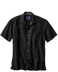 Tommy Bahama Squarely There Solid Plaid Line Cotton Camp Shirt