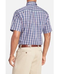 Peter Millar Seaside Collection Regular Fit Short Sleeve Plaid Sport Shirt